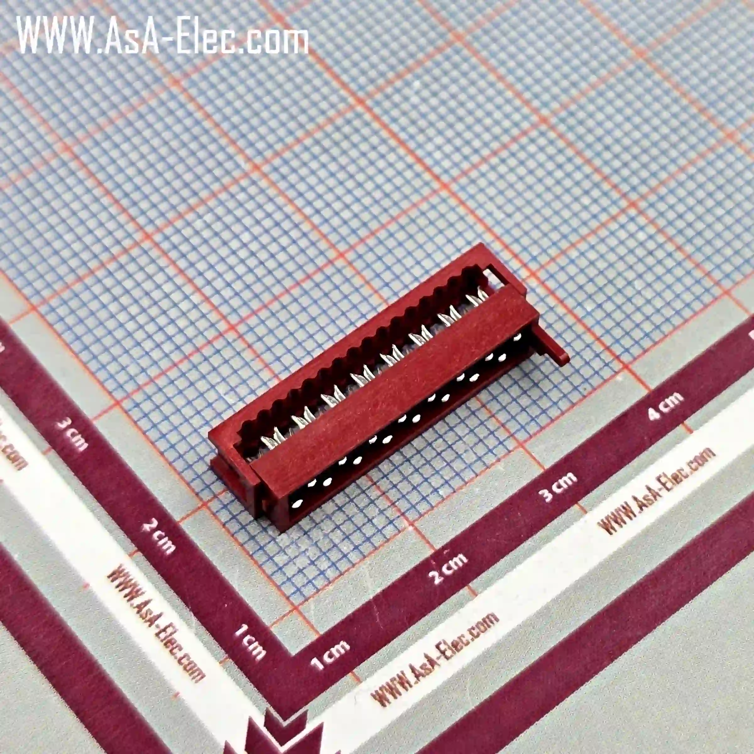 آی دی سی نر سر کابلی قرمز میکرو مچ(دیل سوکت) 16 پین 2.54mm